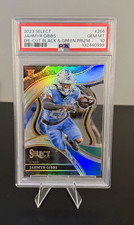 2023 Panini Select Jahmyr Gibbs Club Level Black & Green Prizm Die-Cut RC PSA 10