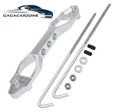 Silver Billet Aluminum Car Battery Tie Down Mount Bracket Brace Bar 220-190mm