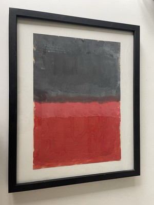 Rothko Mark Style of Painting Abstract Red Orange Grey Original Art Colour A97