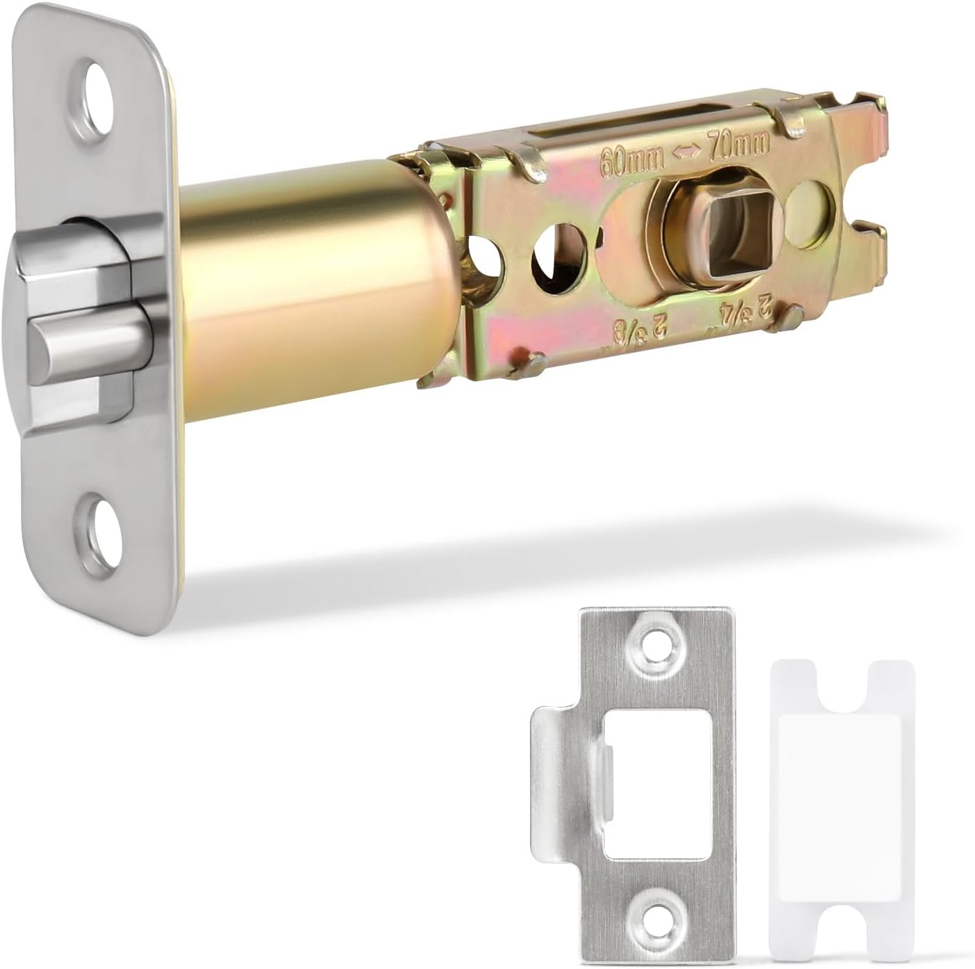 Adjustable Deadlatch Keyed Entry Lock 2-3/8 or 2-3/4 Inch 45 Degree Turn Replacement
