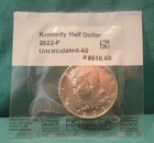 2022-P Kennedy Half Dollar-Uncirculated-Sealed in Cellophane-#90