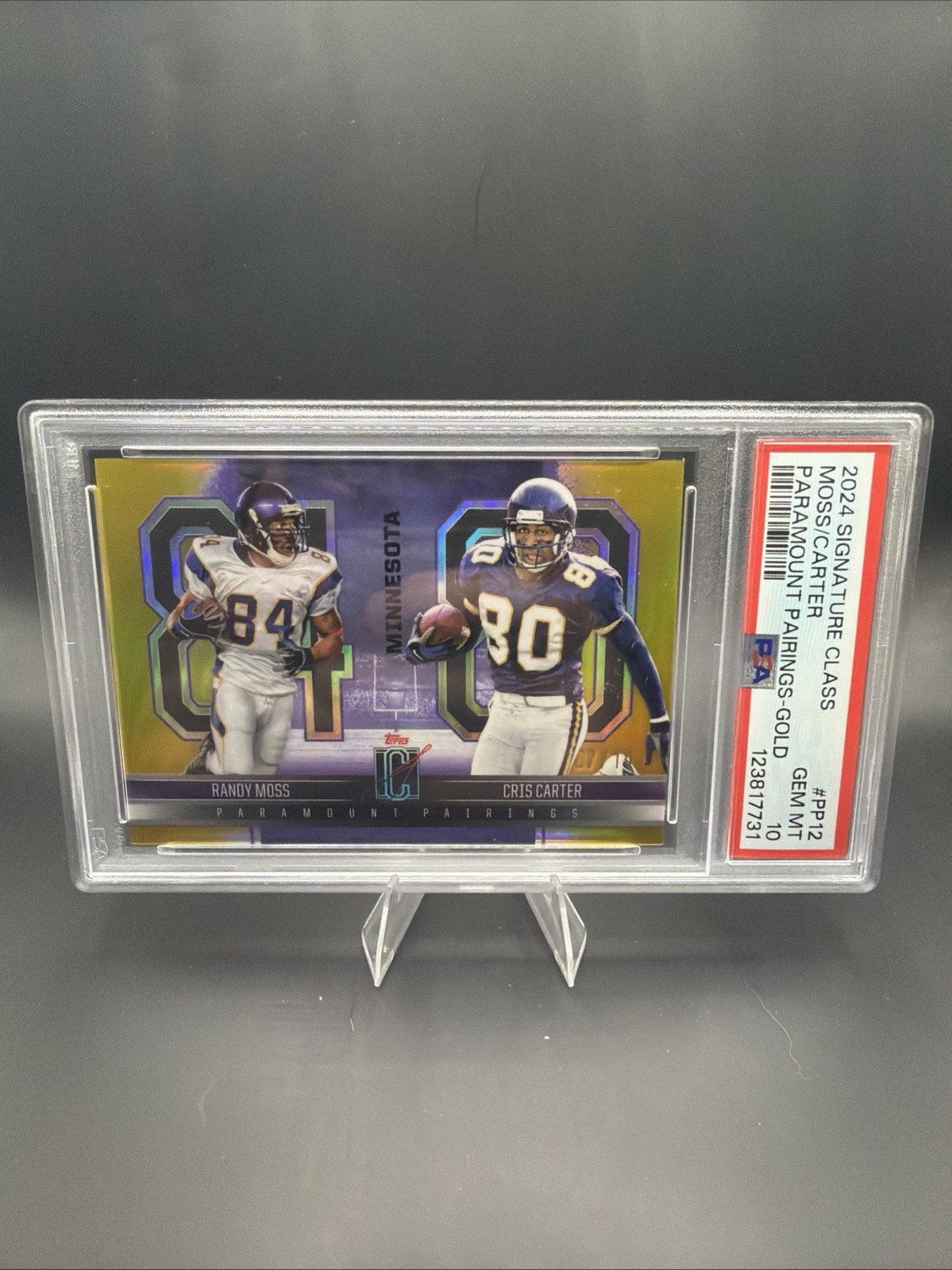 Randy Moss Cris Carter 2025 Topps Signature Class Paramount Pairings GOLD #/10