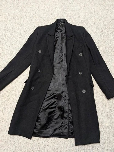 ITALY made MARC JACOBS double breasted 2XS black OVERCOAL wool 32R/34R runway image 4