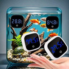 Fish Tank Digital Thermometer Aquarium Temperature Measuring Device Touch Switch
