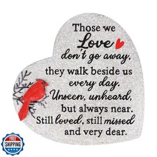 Heart Shaped Memorial Garden Stones, 10 inches Sympathy Garden St