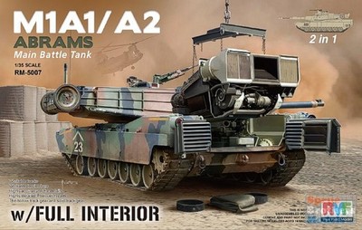 RFMRM5007 1:35 Rye Field Model M1A1 M1A2 Abrams with Full Interior (2 in 1)