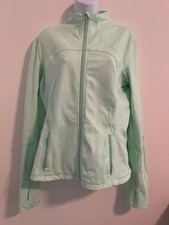 lululemon Define Jacket Women s lt. green/mint Full Zip, Pockets Sz 12 EUC