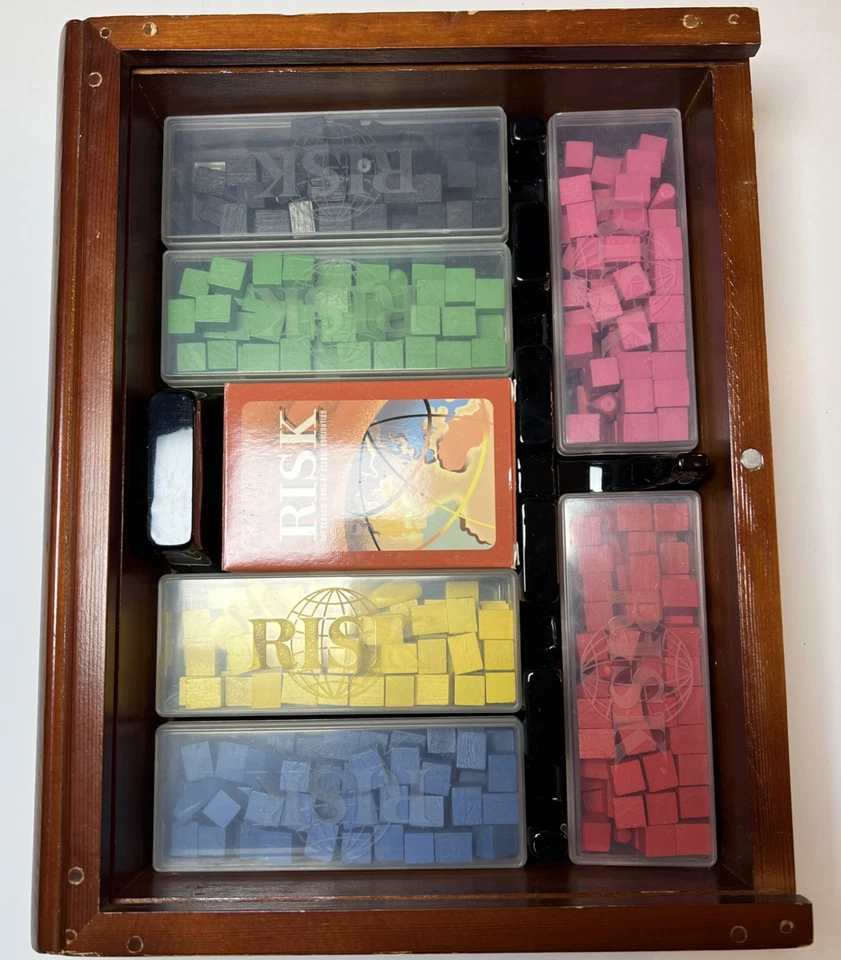Risk Board Game Wooden Book Shelf Edition Complete 2005 Vintage Collection - Image 4 of 4