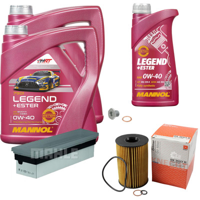 MAHLE Inspektionspaket 9 L MANNOL Legend+Ester 0W-40 für BMW X5 M X6