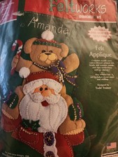 Feltworks Dimension "Santa  Teddy" 8122 Felt Stocking Kit NEW 