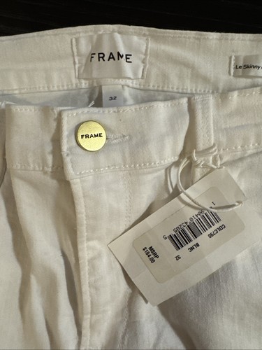 FRAME DENIM Le Skinny De Jeanne Distressed White Jeans| Size 32 NEW