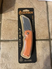 Gerber Edge Clip Folding Utility Knife / Orange Grip / New In Sealed Package