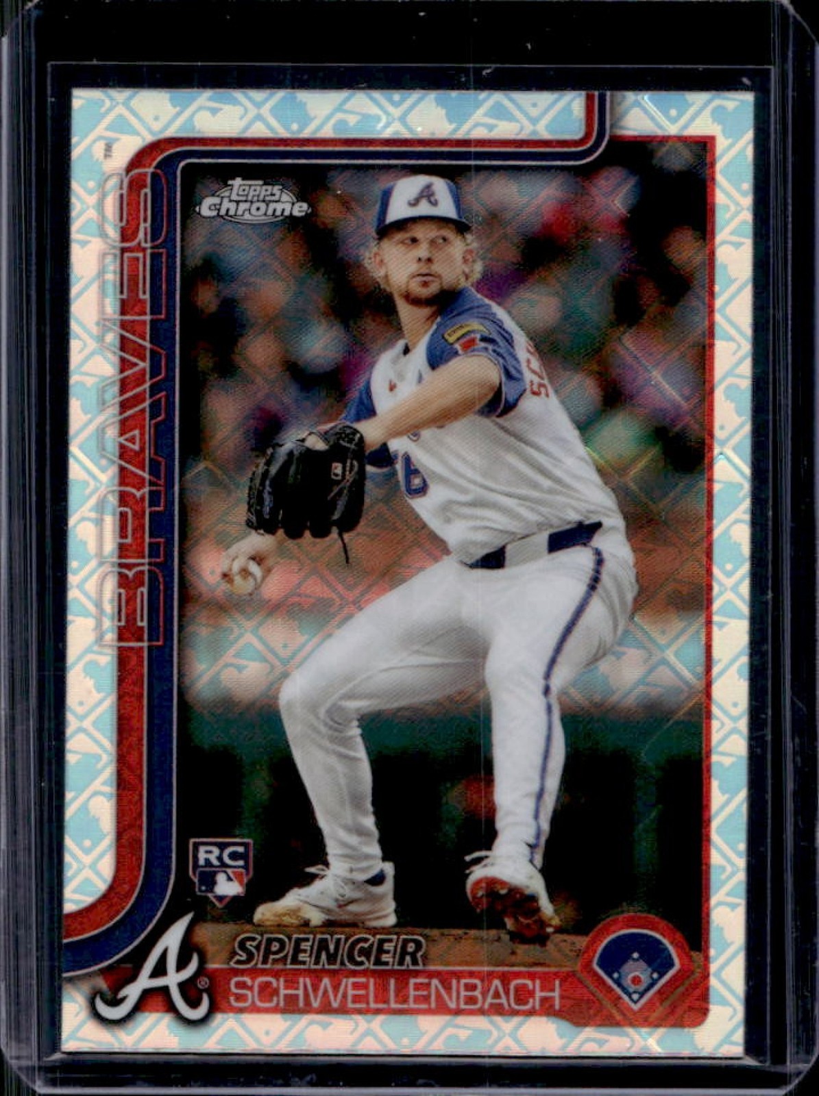 2025 Topps Chrome LogoFractor Spencer Schwellenbach RC Rookie #203 Braves