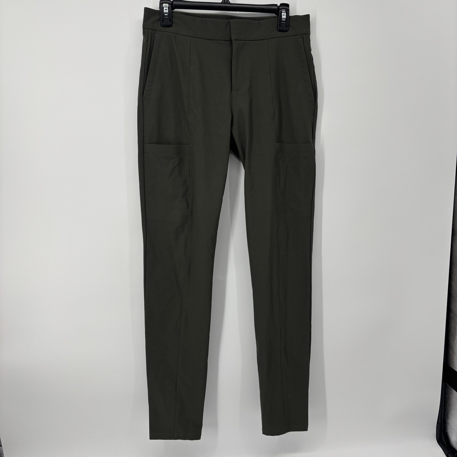 Athleta Wander Skinny Stash Pocket Olive Green Stretch Pants Size 6 Tall