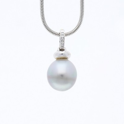 Halskette mit Anhänger  Diamanten Tahiti Zuchtperle 585 Gold Deta Schmuck