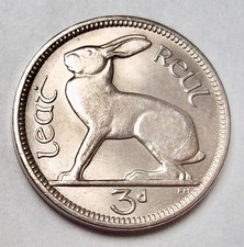 1 - 1968 - IRISH THREEPENCE  - HARE - MINT LUSTER