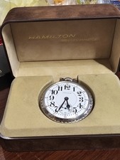 Vintage Hamilton 992 Railroad Pocket Watch 21 Jewels 14K GF Case Running