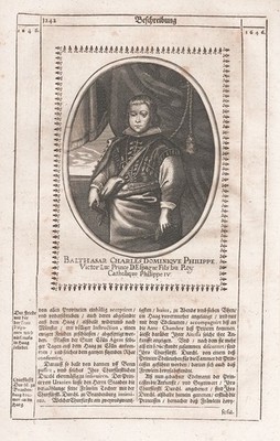 Baltasar Carlos von Spanien Espana Asturia Fürst Spain Portrait Merian 1650.