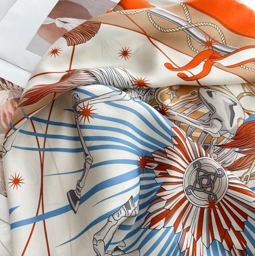Sciarpa bandana pura seta twill grande avvolgente animale stampa cavallo scialle quadrato 53" - Foto 19 di 20