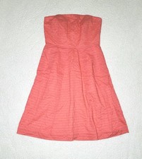 J.Crew Womens Coral Orange Textured Strapless Dress Size 2 Fit Flare Knee Length