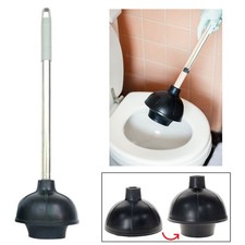 Toilet Plunger 21.5"L Stainless Handle Heavy Duty Rubber Flange Pump Declog Sink