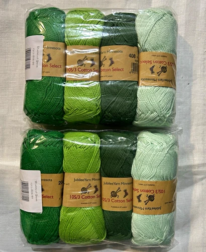 Jubilee Yarn Minnesota Cotton Select Cotton 10S/3 100% Cotton 8 Skein Lot Greens video thumbnail