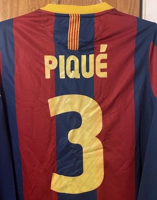 FC Barcelona Nike 2010/11 Home Pique #3 Jersey Long Sleeve Size M