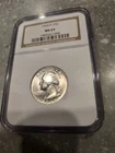 1964 D Washington Quarter Graded MS 65 by NGC - White/Great Luster