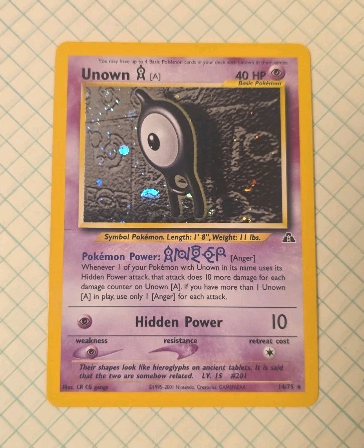 Unown A – Neo Discovery 14/75 Holo Rare – Near Mint