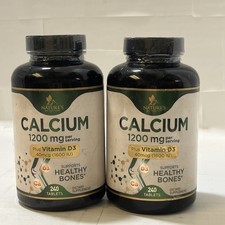 Natures Nutrition Calcium 1200mg 1600IU VitaminD3 Bone Strength Exp12/26 TWO LOT