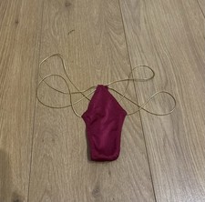 Micro thong lingerie erotic panties bride lingerie G string Burgundy Gold