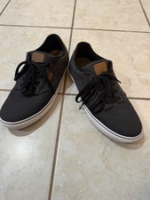 Vans Atwood Deluxe Woven Black Skate Shoes Sneakers Lace Mens Sz 13