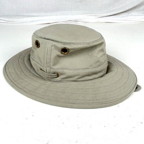 The Tilley Hut Größe 7 1/8 hellbraun beige belüftet Kinnriemen - Bild 2 von 6