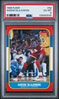 AKEEM  OLAJUWON 1986-87 FLEER  RC ROOKIE PSA 6 CARD #82 HOF Great Centering