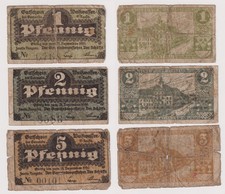 1,2,5 Pfennig Banknoten Notgeld Gemeinde Wei&szlig;wasser O.L. 31.12.1920 (107300)