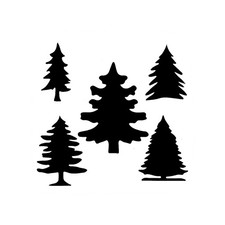 Really Great Stencils, Evergreen Pines Stencil, 6x6", Christmas Trees, Pine Tree