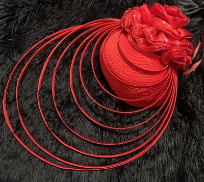 Vintage Whittall Shon Church  Red Fancy Spirals SCULPTURAL  Kentucky Derby USA
