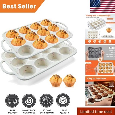 Silicone Muffin Baking Pan Set, 2-Pack with Easy Release Feature