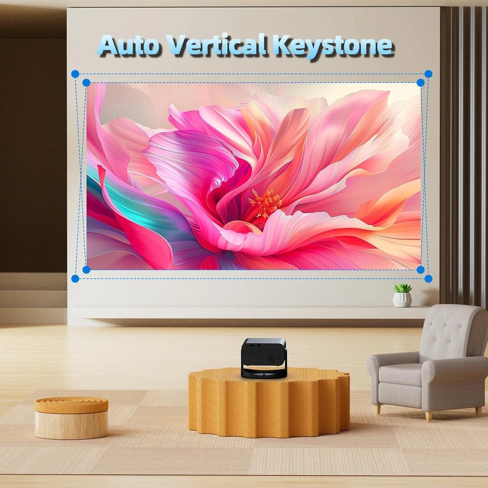 4K UHD 12000 Lumen Projector Smart 5G WiFi Android TV Home Theater Movie Beamer - Image 3 of 4