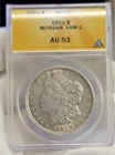 1921 US Morgan Silver Dollar $1 Vam 1 ANACS AU53
