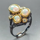 Vintage ring Natural Opal Ring 925 Sterling Silver Size 7 /R471393
