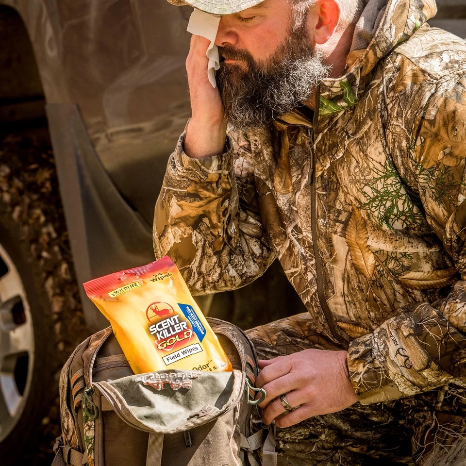 Wildlife Research Scent Killer Gold Field Wipes 24 Pack Hunting Odor Control - Image 2 of 4