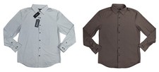 Alfani AlfaTech Yarn Dyed Long Sleeve Button Down Men's Dress Shirt NWT