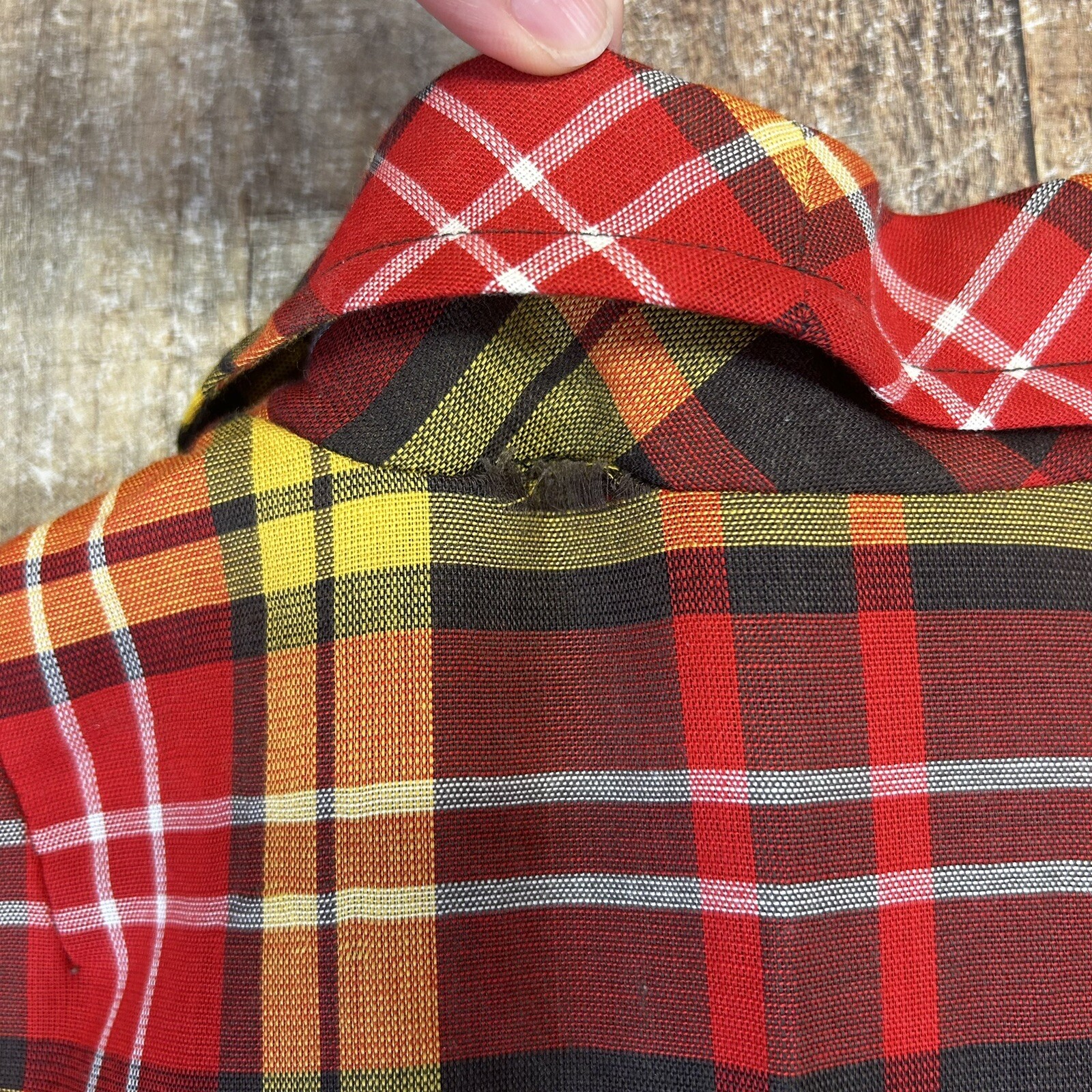 Vintage 60s Nelly Don Plaid Retro Long Sleeve Shirt Dress See Measurements (L)