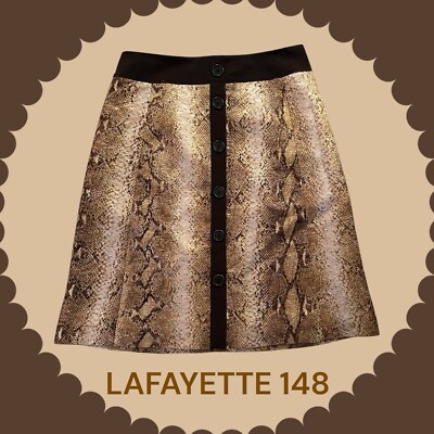 LAFAYETTE 148 NEW YORK SNAKE PRINT WOOL SILK 4