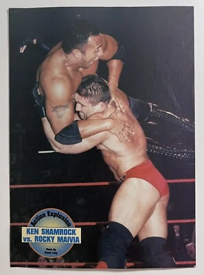 Ken Shamrock vs Rocky Maivia ROCK sting Wrestling Magazine page Bill Apter Pinup - Image 1 of 2