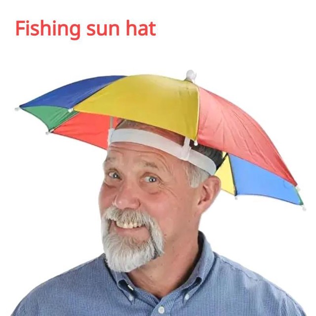 Sombrero de lluvia portátil para exteriores Sombrilla plegable para pesca AntiUV