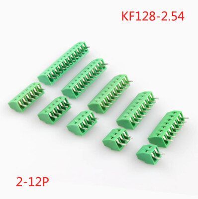 1/5Stück 2-12Pin PCB Mount Schraubklemme Stecker Block 2.54 mm Pitch KF128-2.54