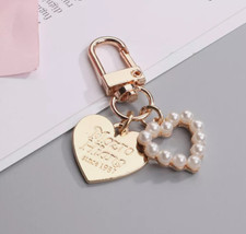 New Cute Cartoon Shell Pearl Gold Heart Love Keyring Key Chain