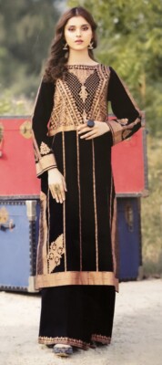 Pakistanischer Designer Unstitch Double Paste Printe Khaddar Suit Original Lime Light